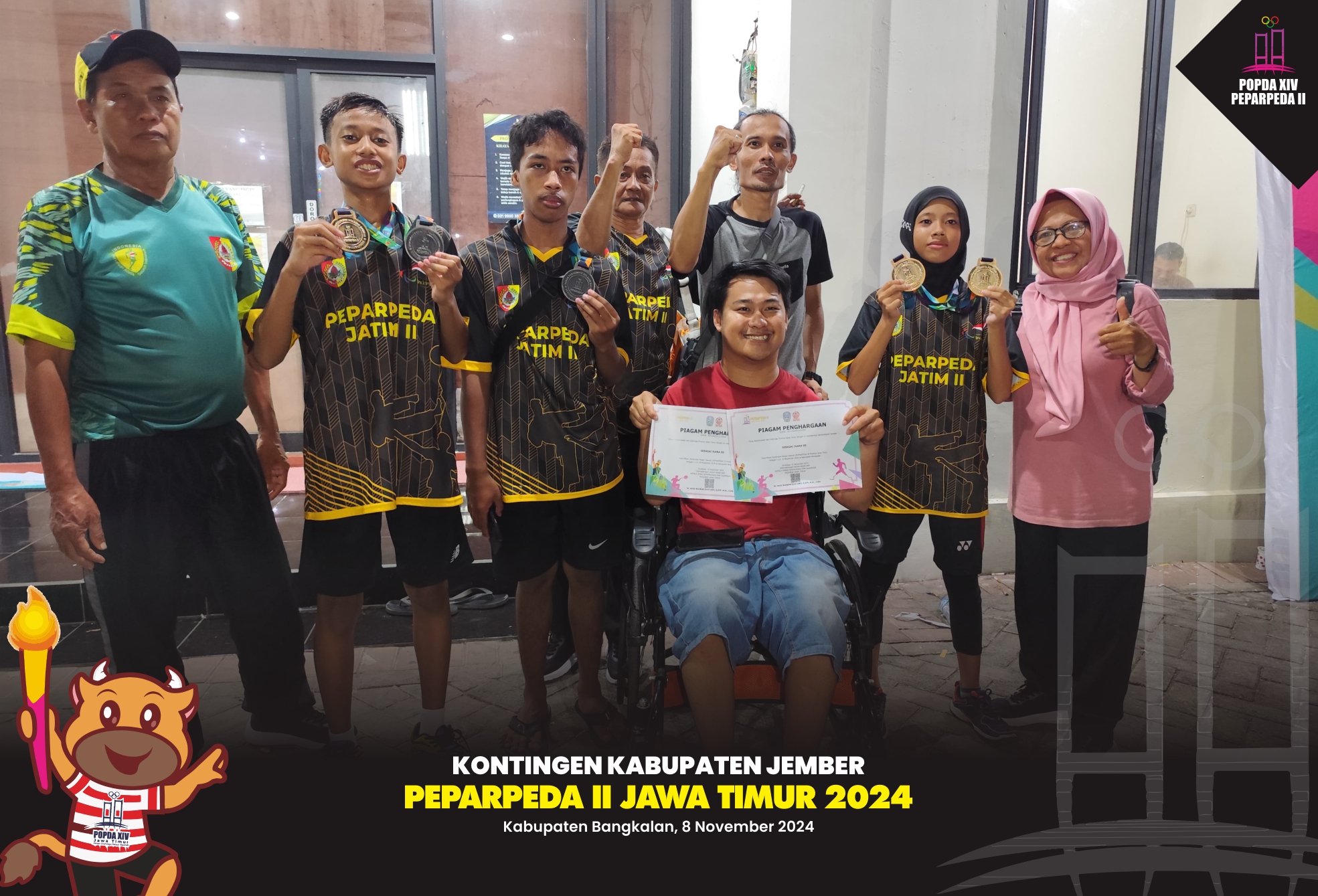 Pekan Paralimpik Pelajar Daerah (PEPARPEDA) II Jawa Timur 2024 : Kontingen Kabupaten Jember Sumbang 4 Medali dari Cabang Olahraga Bulu Tangkis